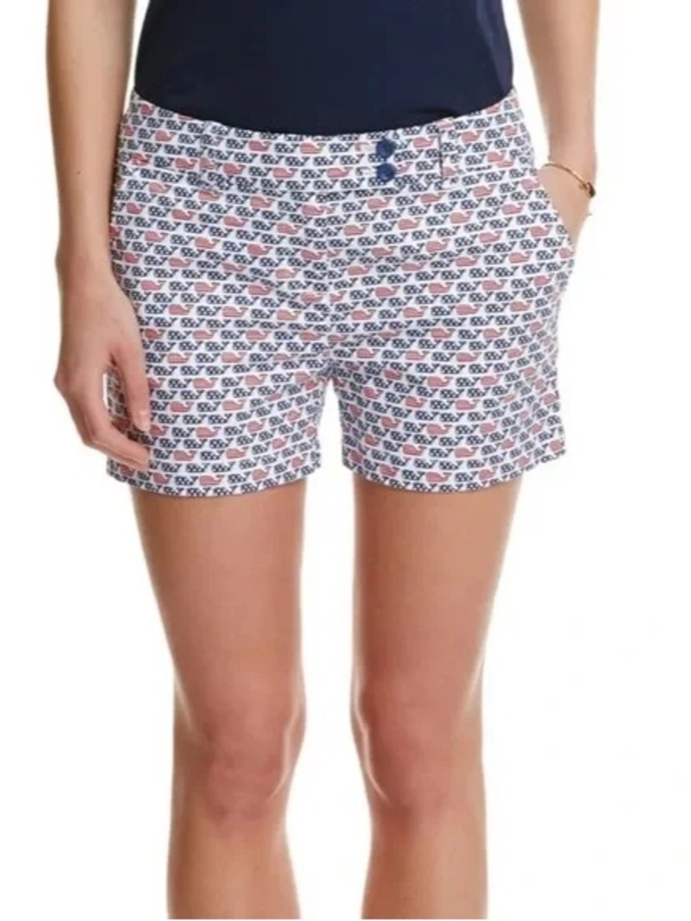 Vineyard Vines Patriotic Whale Shorts Red White Blue July 4th USA Size 0